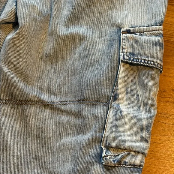 POL Multi Cargo Pocket Drawstring Waist Baggy Denim Joggers Women’s Large - Picture 11 of 15